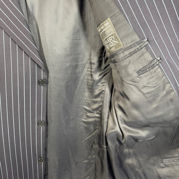 Canali Navy Pinstripe Wool Blazer Set Size 54L Made in Italy Classic Tailored - Picture 6 of 16